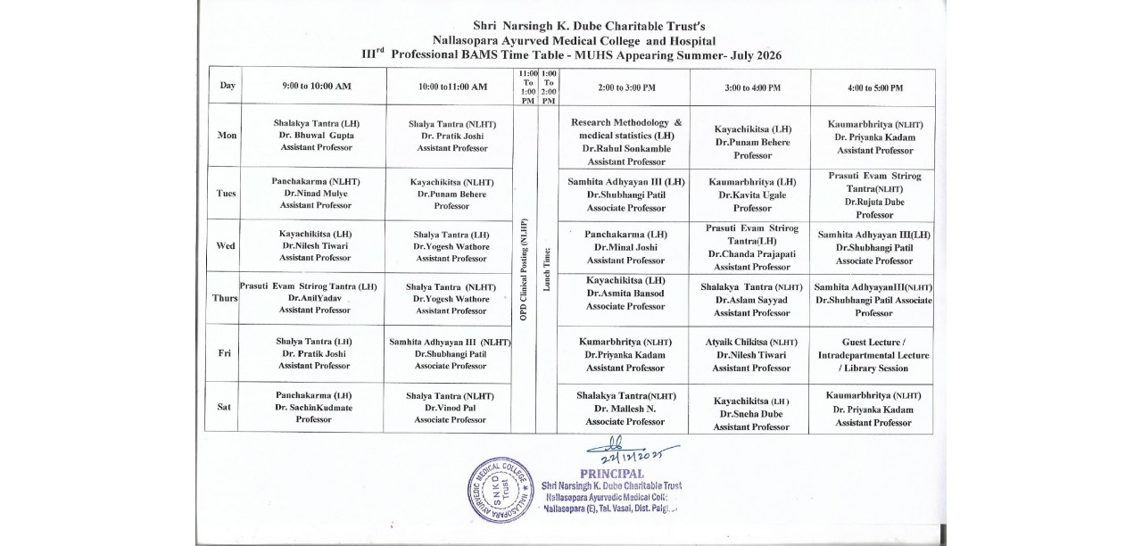 Timetable