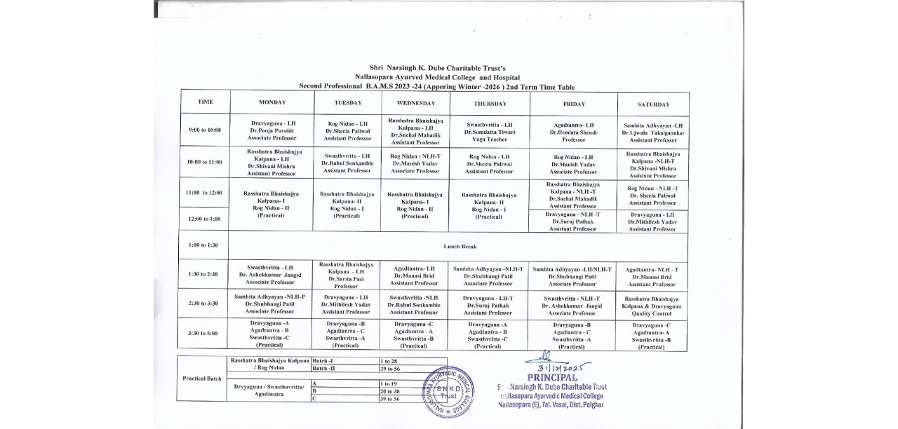 Timetable